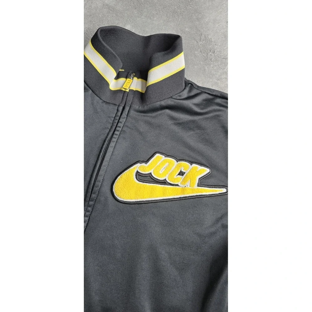 Nike 6.0 SB Varsity Jacket Jock Mens Medium Black Yellow Gray Sports
